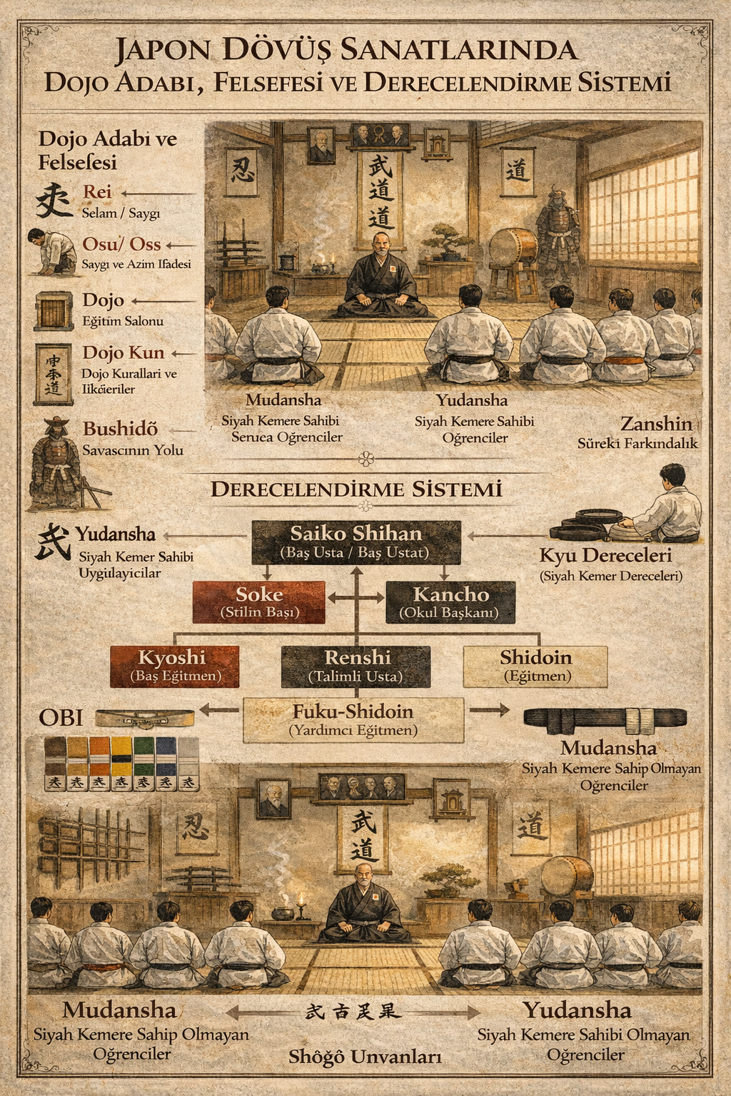 Japon Dövüş Sanatlarında Dojo Adabı, Felsefesi ve Derecelendirme Sistemi